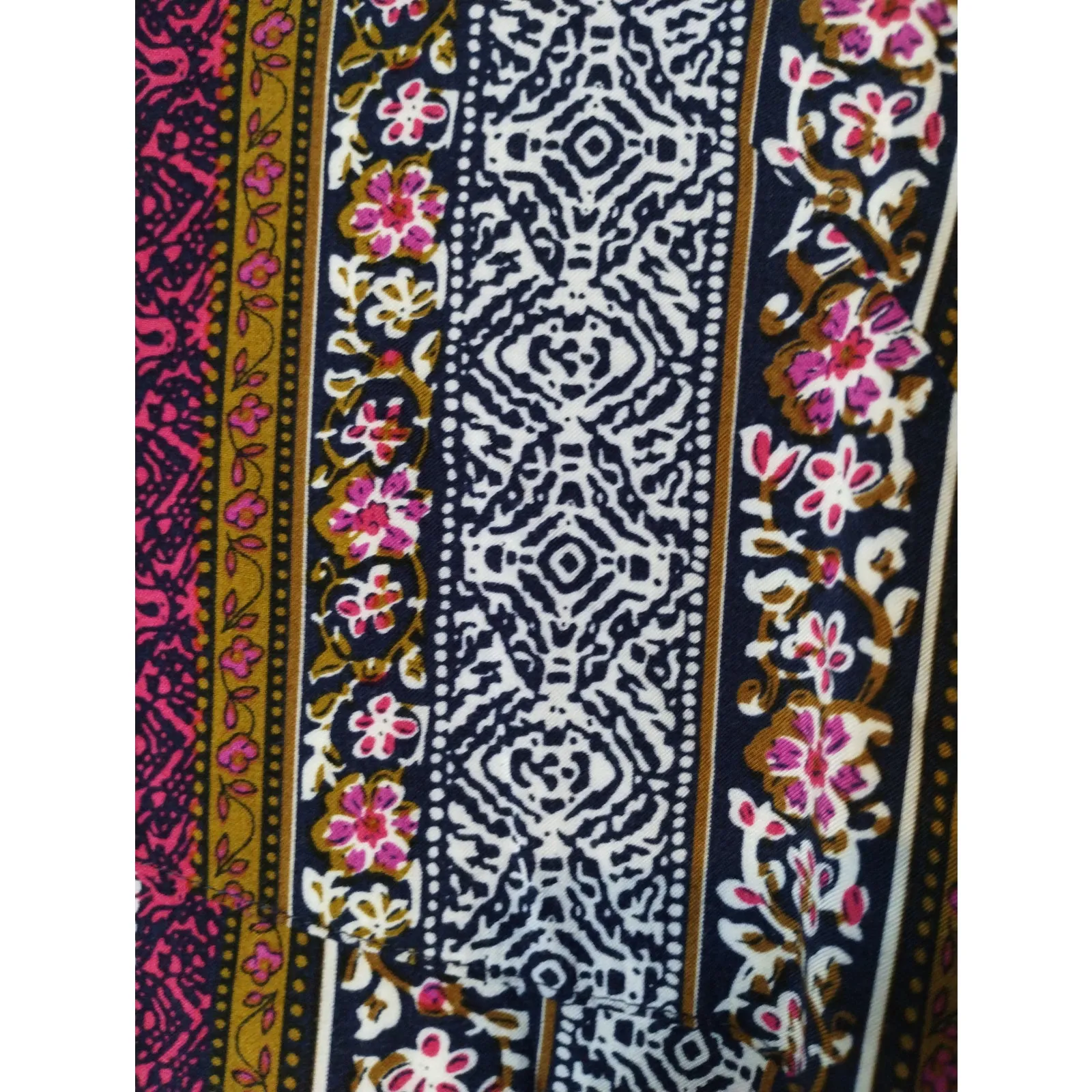 Natural Life Size M Ansley Woven Tunic Shirt Dress Multicolor Mixed Print Stripe - Image 3