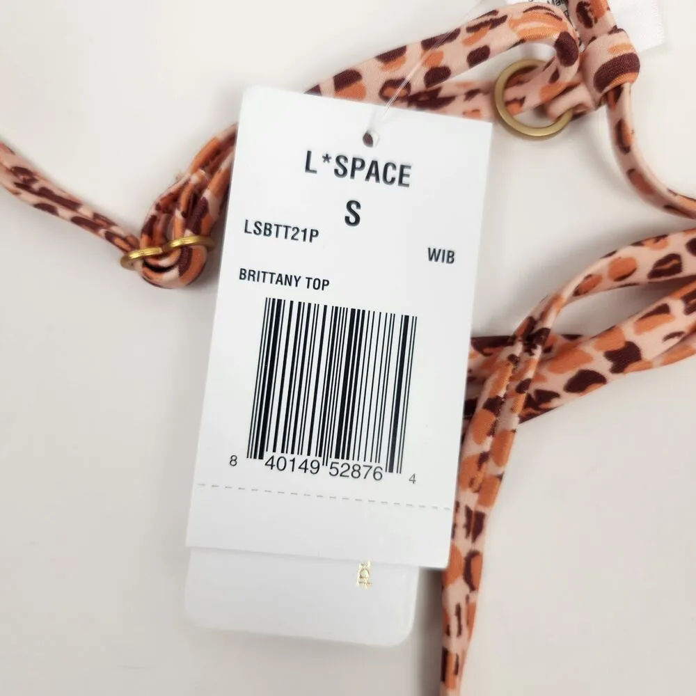 L*Space Brittany Triangle Bikini Top in Wild Bunch Orange Size Small NWT - Image 5