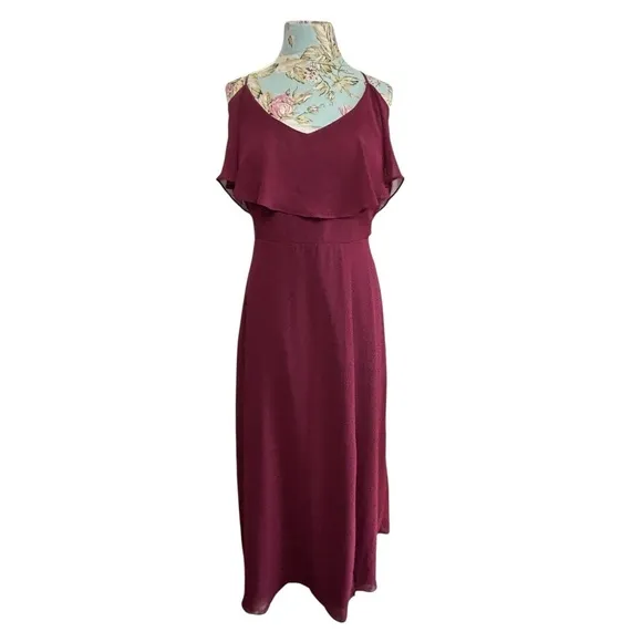 Birdy Grey‎ Jane Convertible Burgundy Chiffon Bridesmaid Dress sz XXL Maxi Gown - Image 4