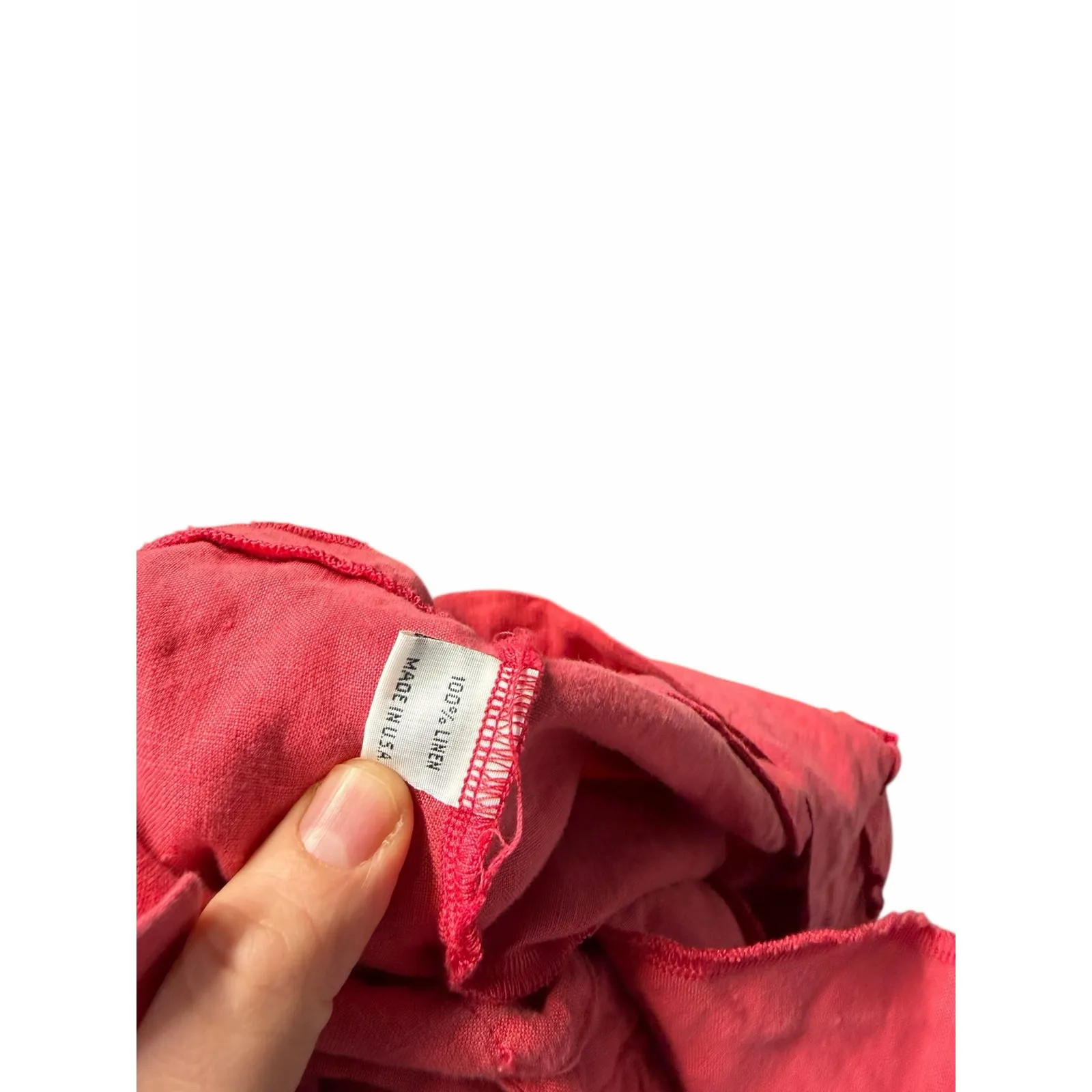 Bryn Walker Coral Linen Tunic Oversized Button Front - Image 7