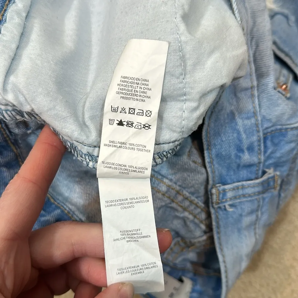 Denim & Co Blue Distressed Denim Jean Shorts Cotton Women Size 10 - Image 8