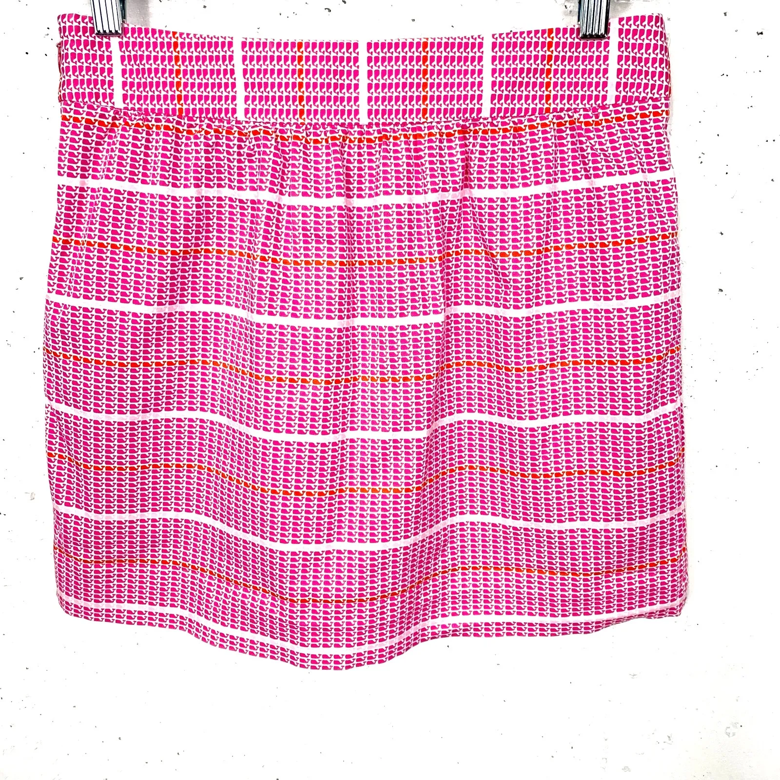 Vineyard Vines Womens Whale Stripe Skirt Pink Buttons Size 2 - Image 2