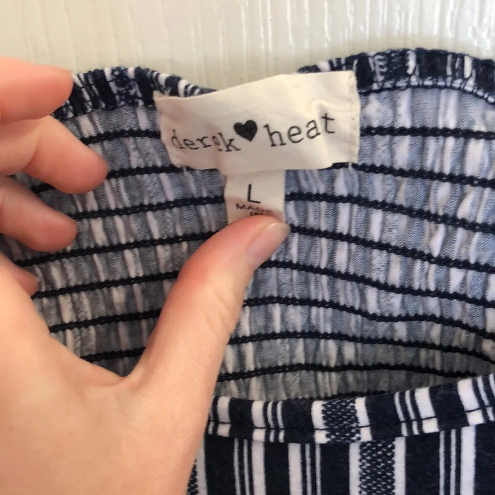 Derek Heart Blue Striped Jumpsuit - Image 5