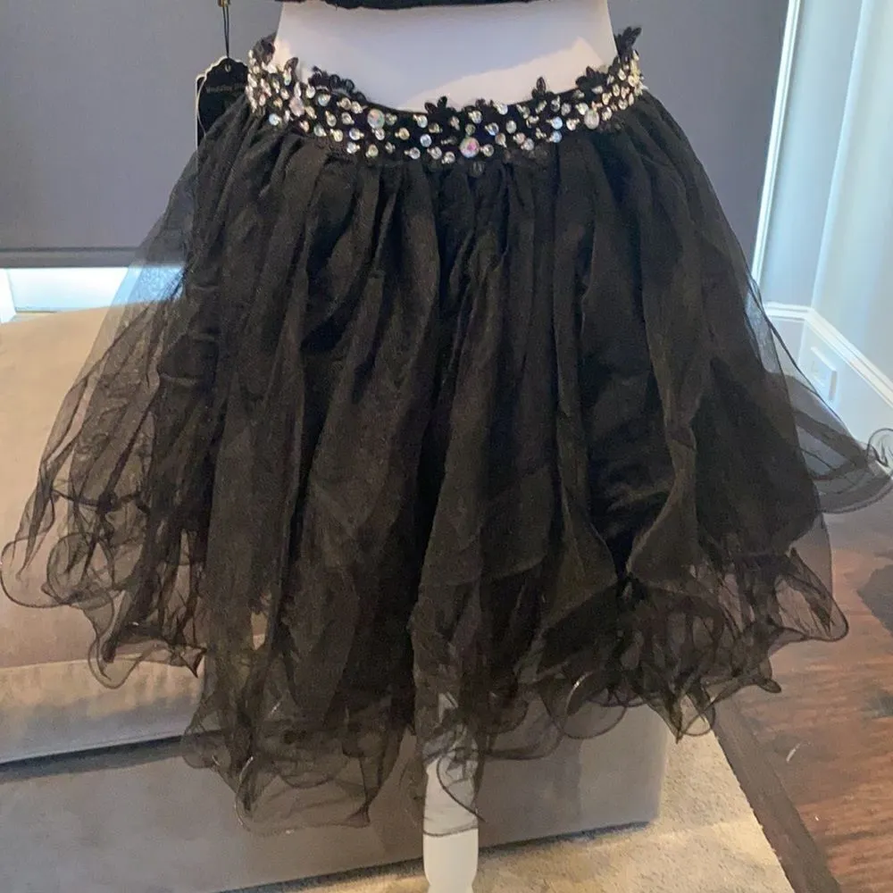 Women’s Black Halter Neck 2 Piece Prom Homecoming Party Dress Size M NWT Black Size M - Image 4