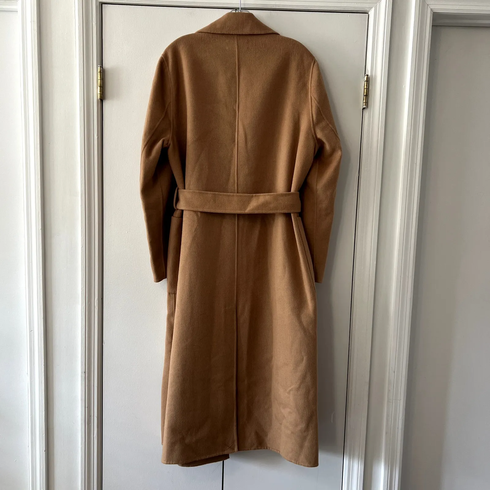 Reiss Lucia Double-Breasted Wool-Blend Coat in Camel Beige Size 12 NWT - Image 13