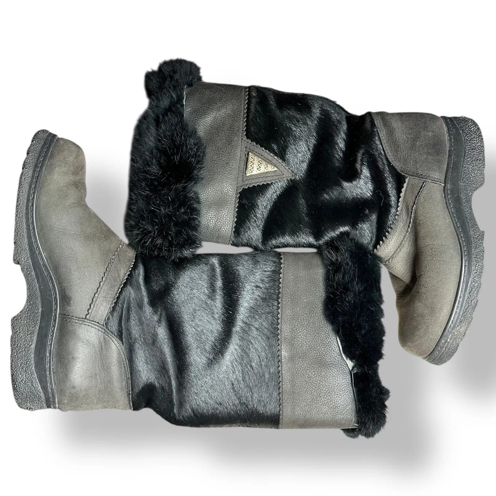 Vintage Sorel Womens Black Winter Boots Size 6.5 Canadian Made Calf Hair - Image 2