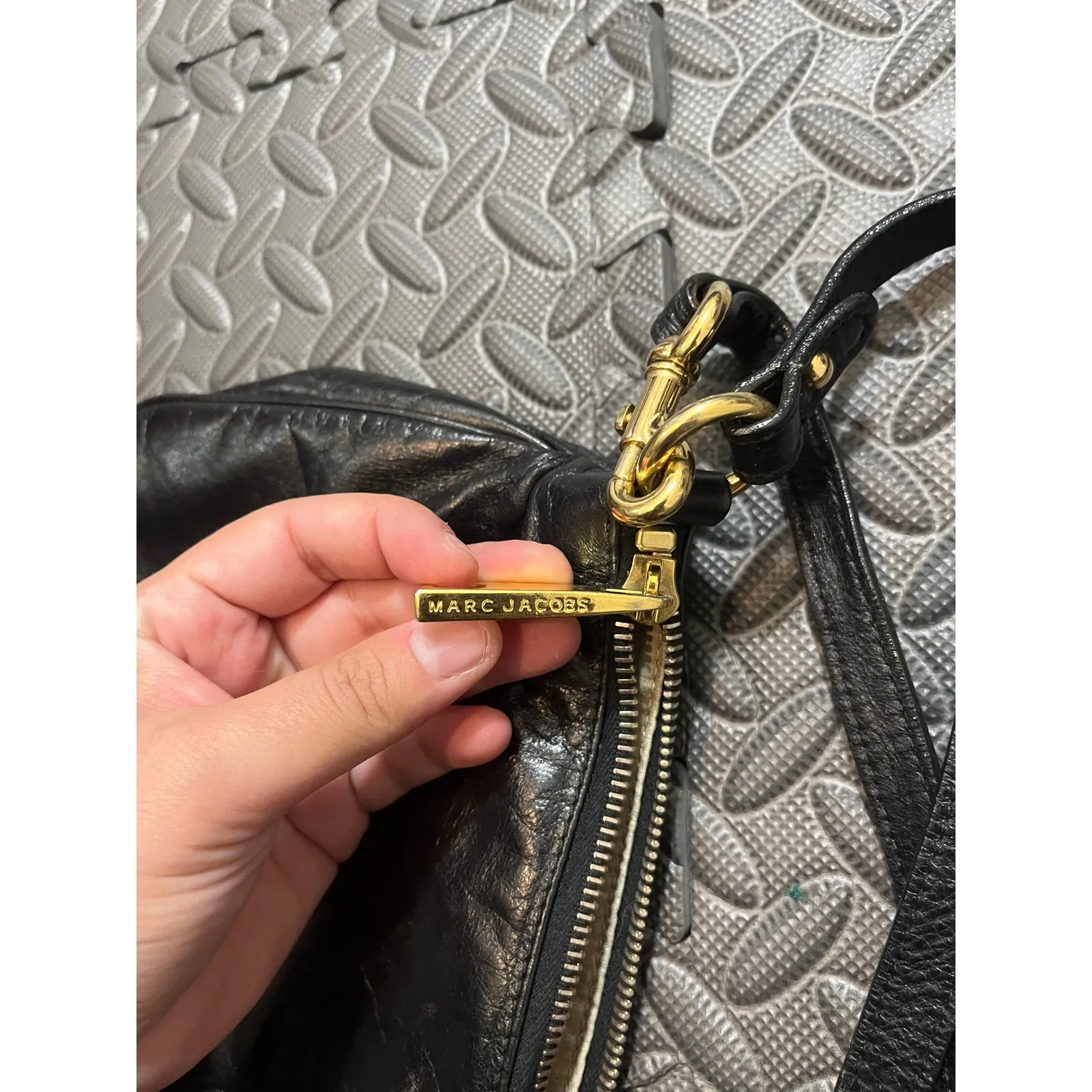 Vintage Marc‎ Jacobs Womens Black Leather Clutch Purse Bag Italy Straps Designer - Image 9