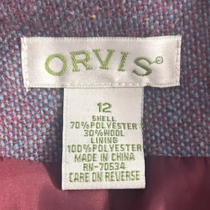 Orvis ‎ Wool Blazer Jacket Purple 12 - Image 9