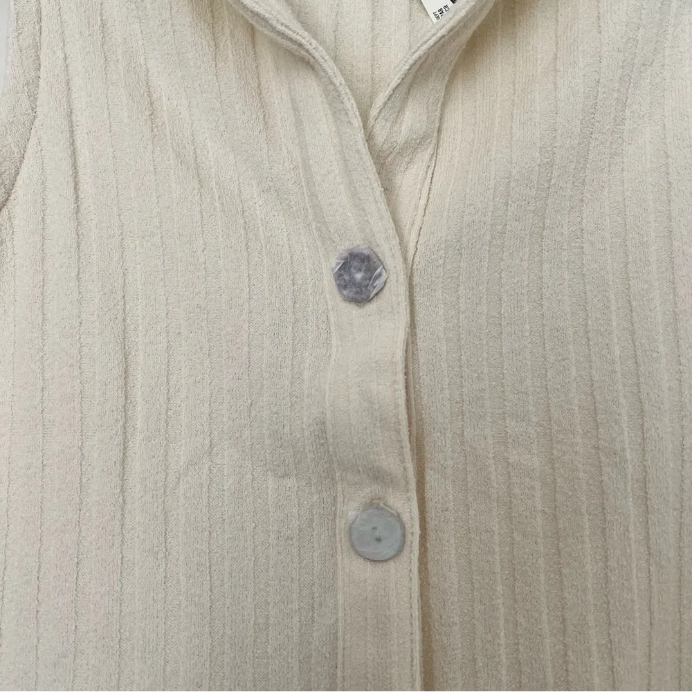 Madewell Mixed-Button Ribbed Polo Tank in Antique White Size Small NWT - Image 7