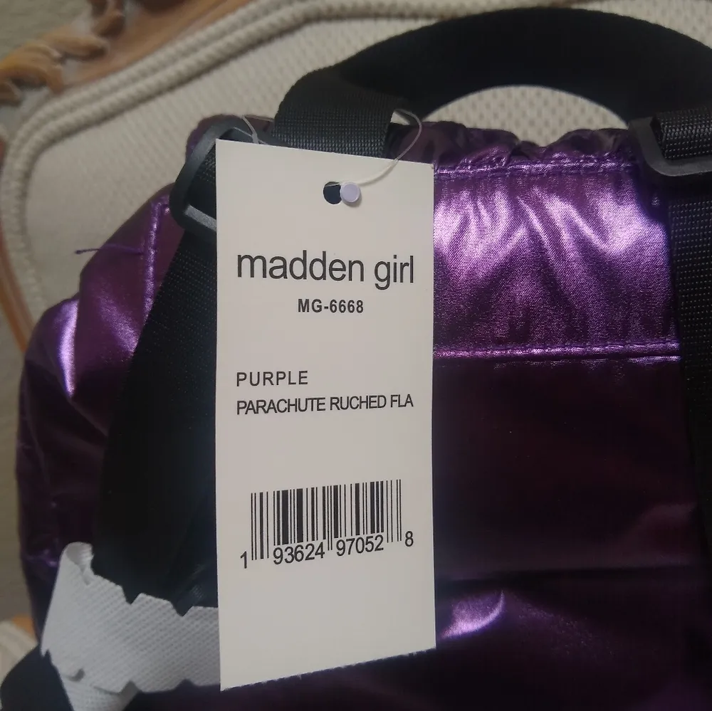 Madden Girl Parachute Ruched Purple Backpack - Image 7