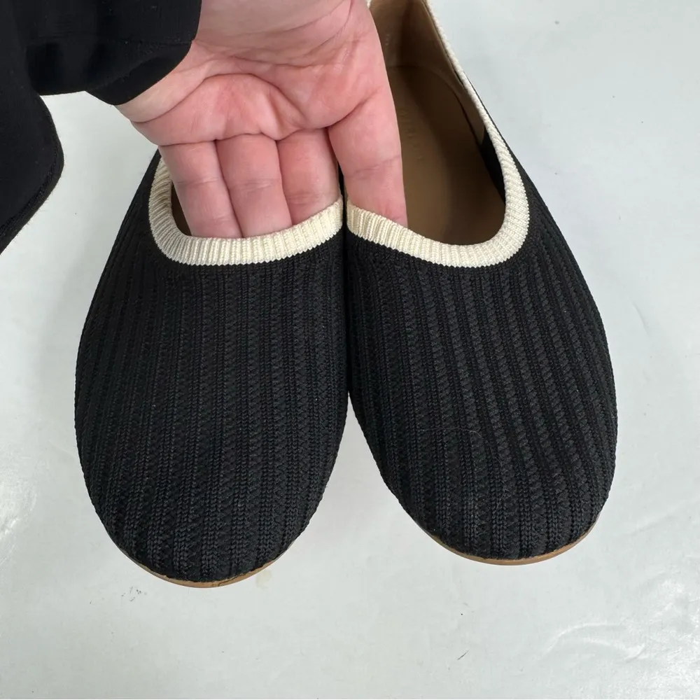 Everlane ReKnit Day Glove Black and White Ballet Flats Size 8 - Image 4