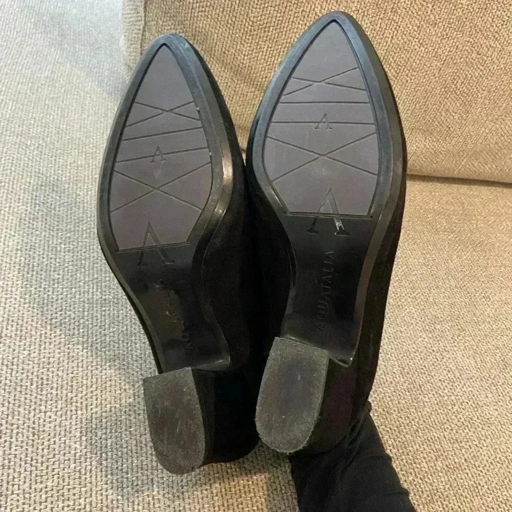 Aquatalia Olima Suede Waterproof Mules Black Size 8 - Image 5