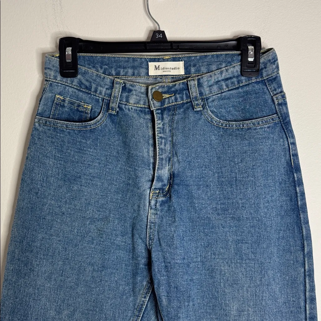 Midiostudio Makers Skin 5 Overdye High Rise Blue Denim Mom Jeans size 27 - Image 3