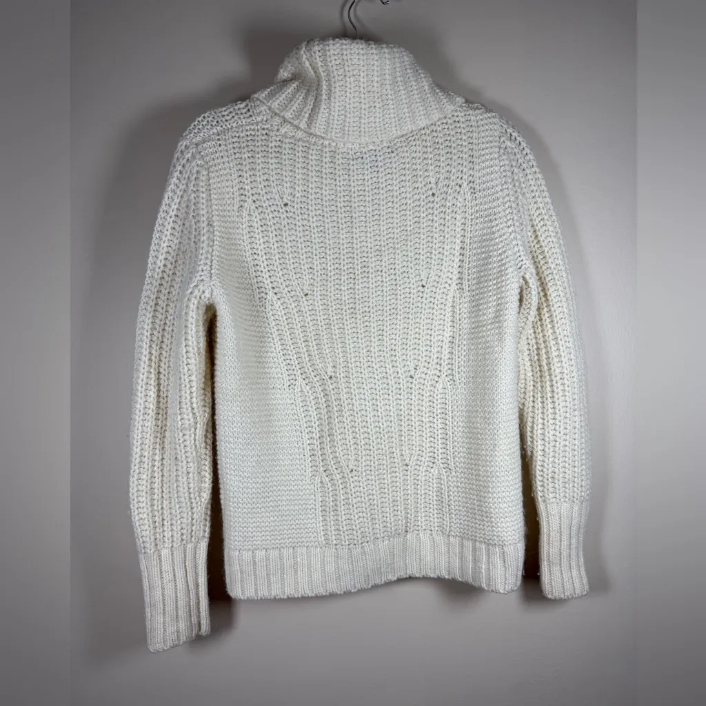Banana Republic Chunky Cream Cowl Turtleneck Neck Sweater Sz M - Image 9