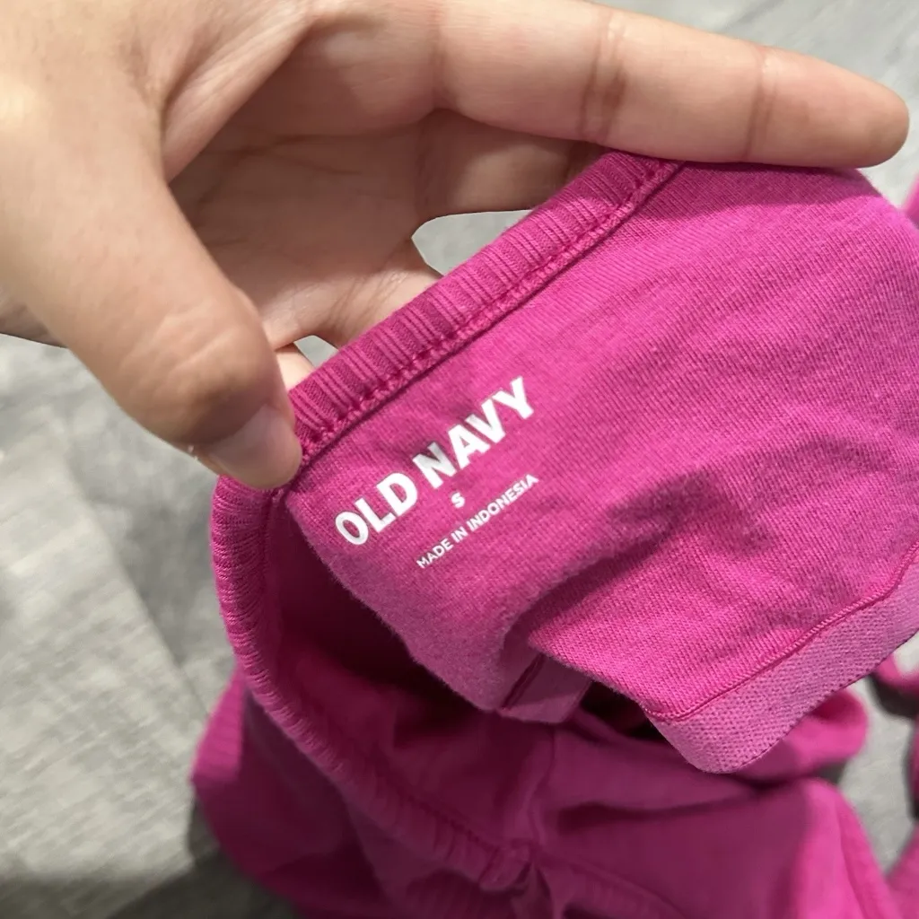 Hot Pink Halter Top Magenta old navy small drawstring cropped shirt summer purpl - Image 5