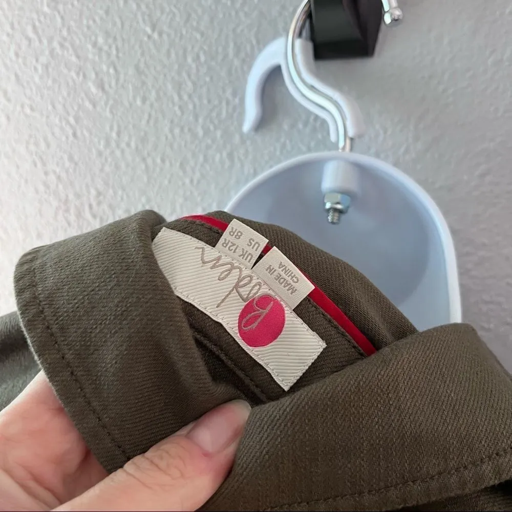 Boden Olive Denim Jumpsuit Green Size 8 - Image 9