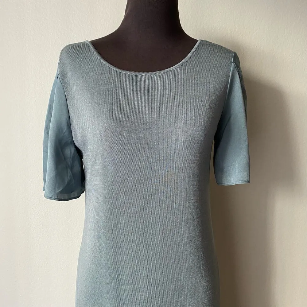 Nic & Zoe sz S minimalist flutter sleeve‎ midi dress - Image 2