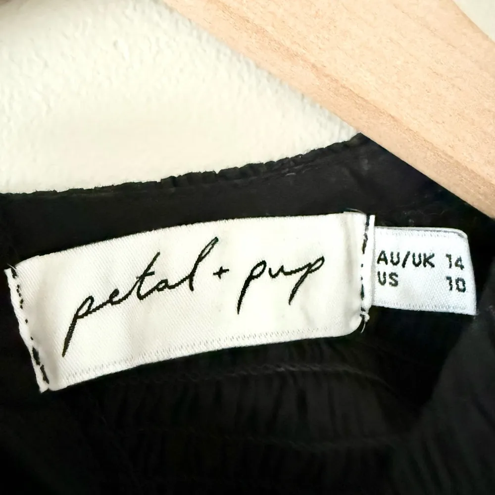 Petal & Pup Naura Smocked Top Tiered Cotton Midi Dress in Black - Size 10 - Image 8