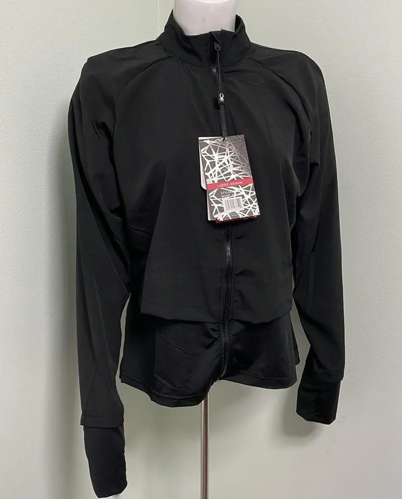 SPYDER Active Full Zip Layered Lightweight Jacket Black Biking Running NWT - Image 2