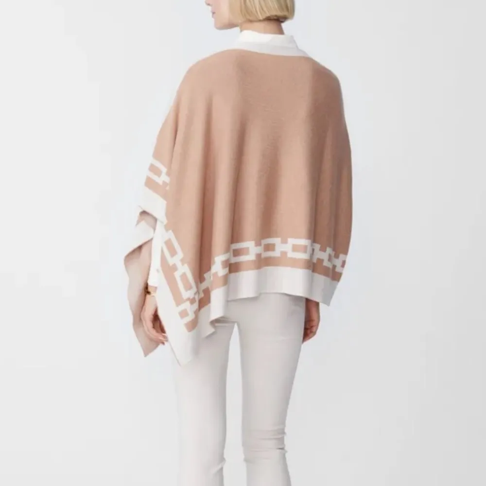 J. McLaughlin Knit Maud Poncho in Latte & Heathered Oatmeal One Size NWT - Image 5