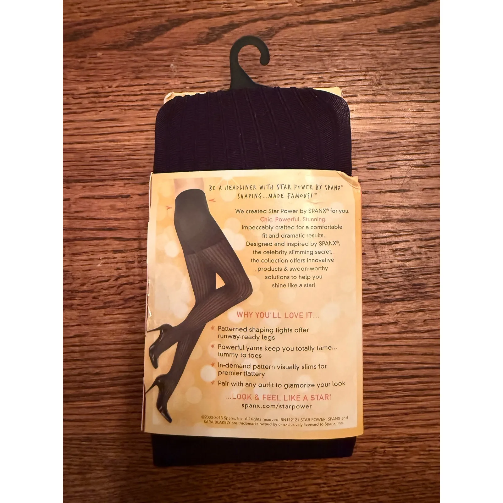 SPANX Star Power Center Stage Patterned Shaping Tights Ribbed Row Black Size E - Image 2