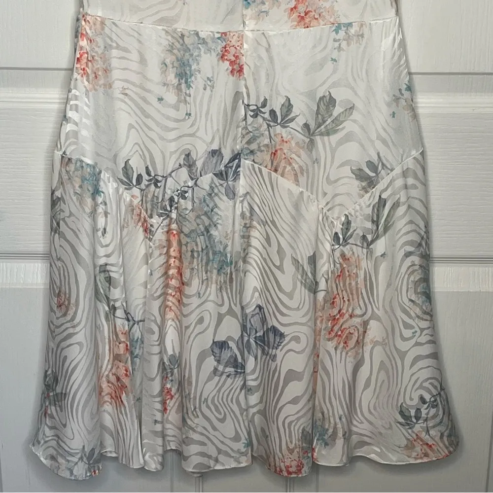 Rebecca Taylor Sz 4 Silk Blend Short Sleeve Hydrangea Floral Dress Snow Combo - Image 10
