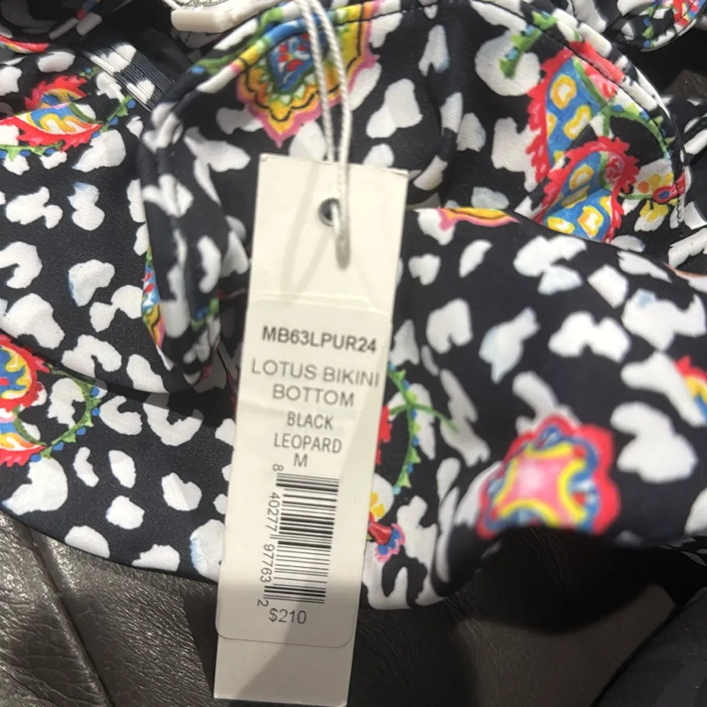 NWT Caroline Constas Lotus Bikini Bottom‎ Black Leopard Paisley sz Medium $210 - Image 4