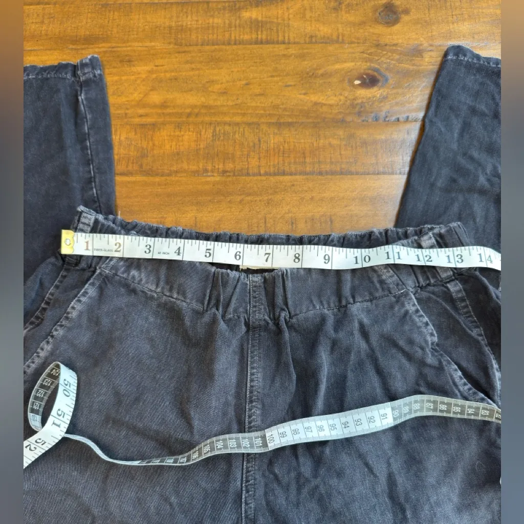 AMO Denim Pull On Slouch Washed Black Trouser Size Small - Image 3