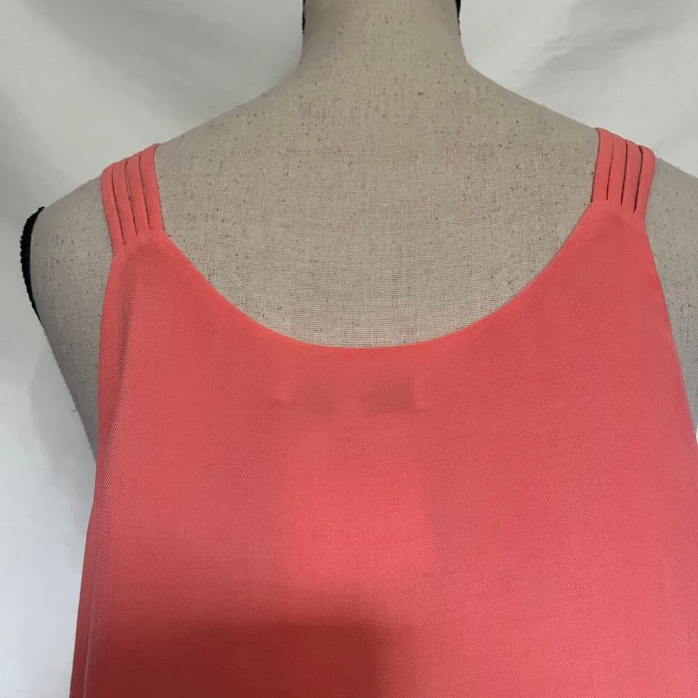NAKED ZEBRA Strappy Tank Womens Top Medium Peach Pink Lined New DT106618 Coral - Image 7