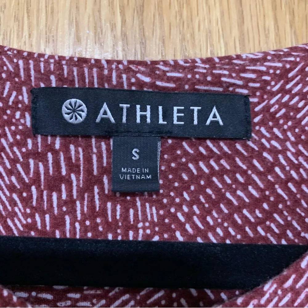 Athleta Rusty White Printed Sleeveless Santorini Dress - Size Small - Image 4