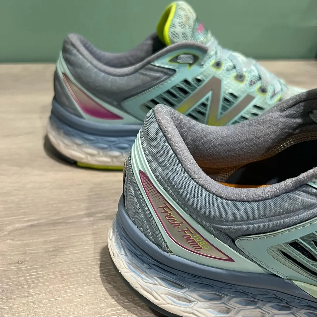 New Balance 1080 Fresh Foam Women's Mint and Lime Running Shoes Size 9 - Image 7