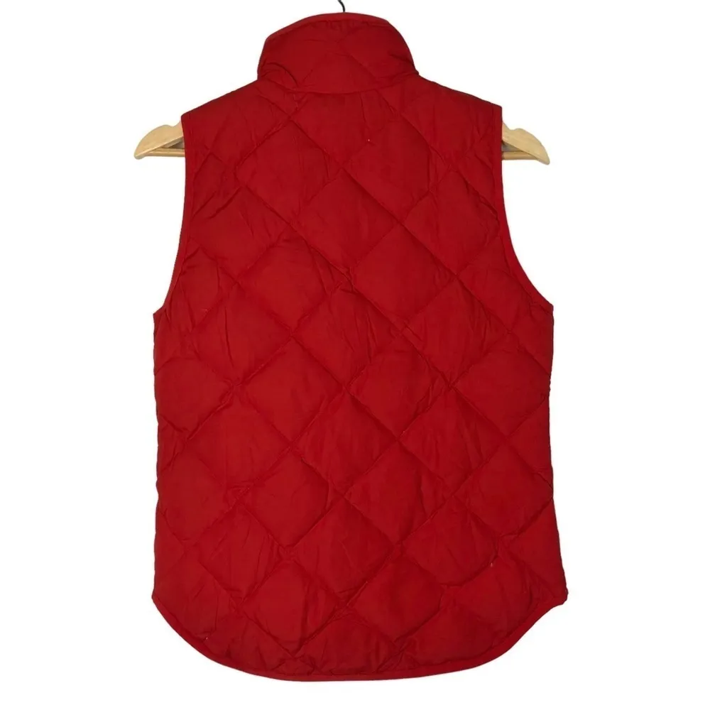 J. Crew Red Quilted Sleeveless Vest XXS - Image 2