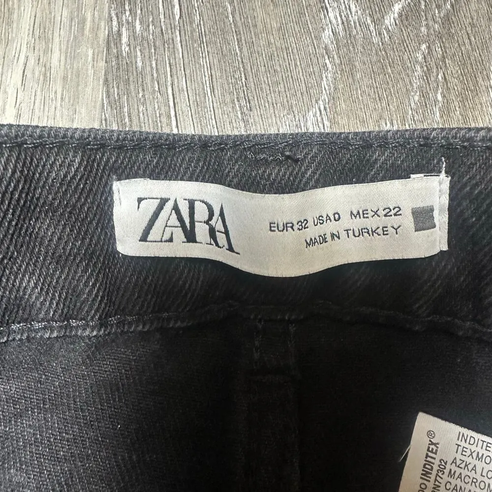 Zara Black High Rise Rhinestone Jeans - Image 5