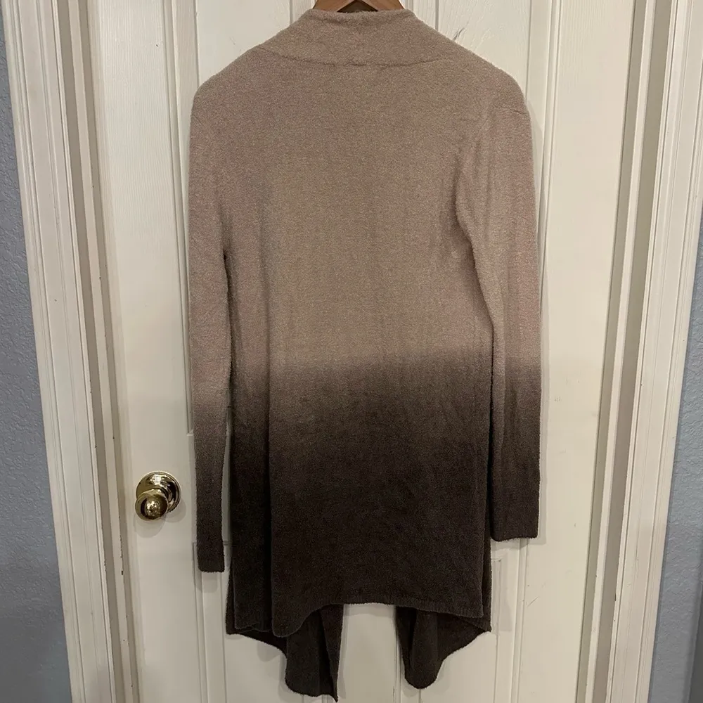 Barefoot Dreams CozyChic Lite Calypso Wrap Cardigan Bamboo Ombre Brown Tan S/M - Image 5