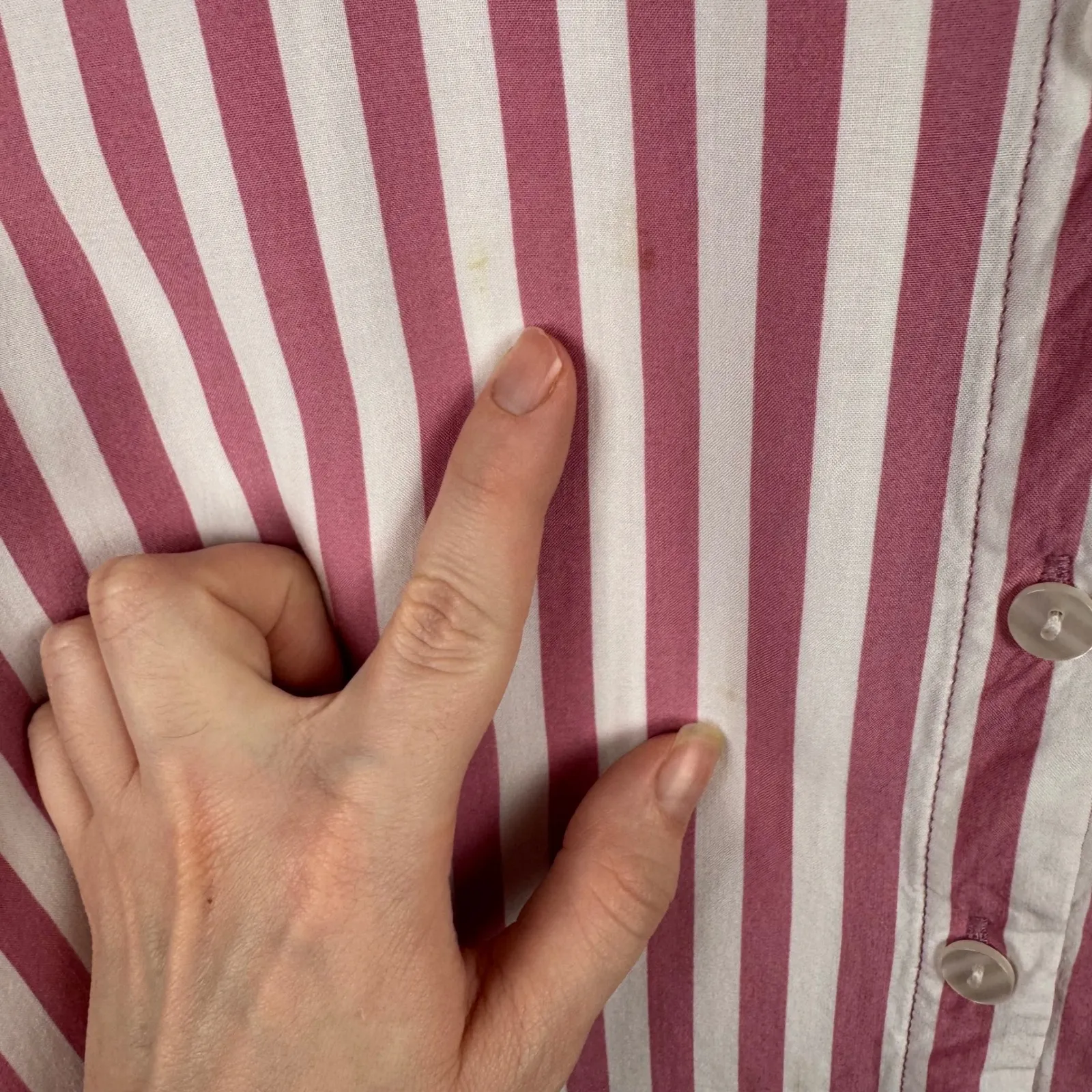 Jane + Delancey Womens Striped Button Down‎ Shirt Sz 1X Pink Relaxed Fit Casual - Image 4