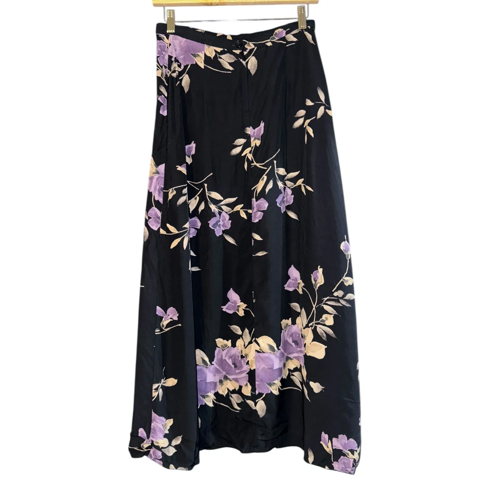 Vintage Y2K Dress Barn Floral Midi Skirt Women's Size 8 Fairy Dark Romantic 90s - Image 4