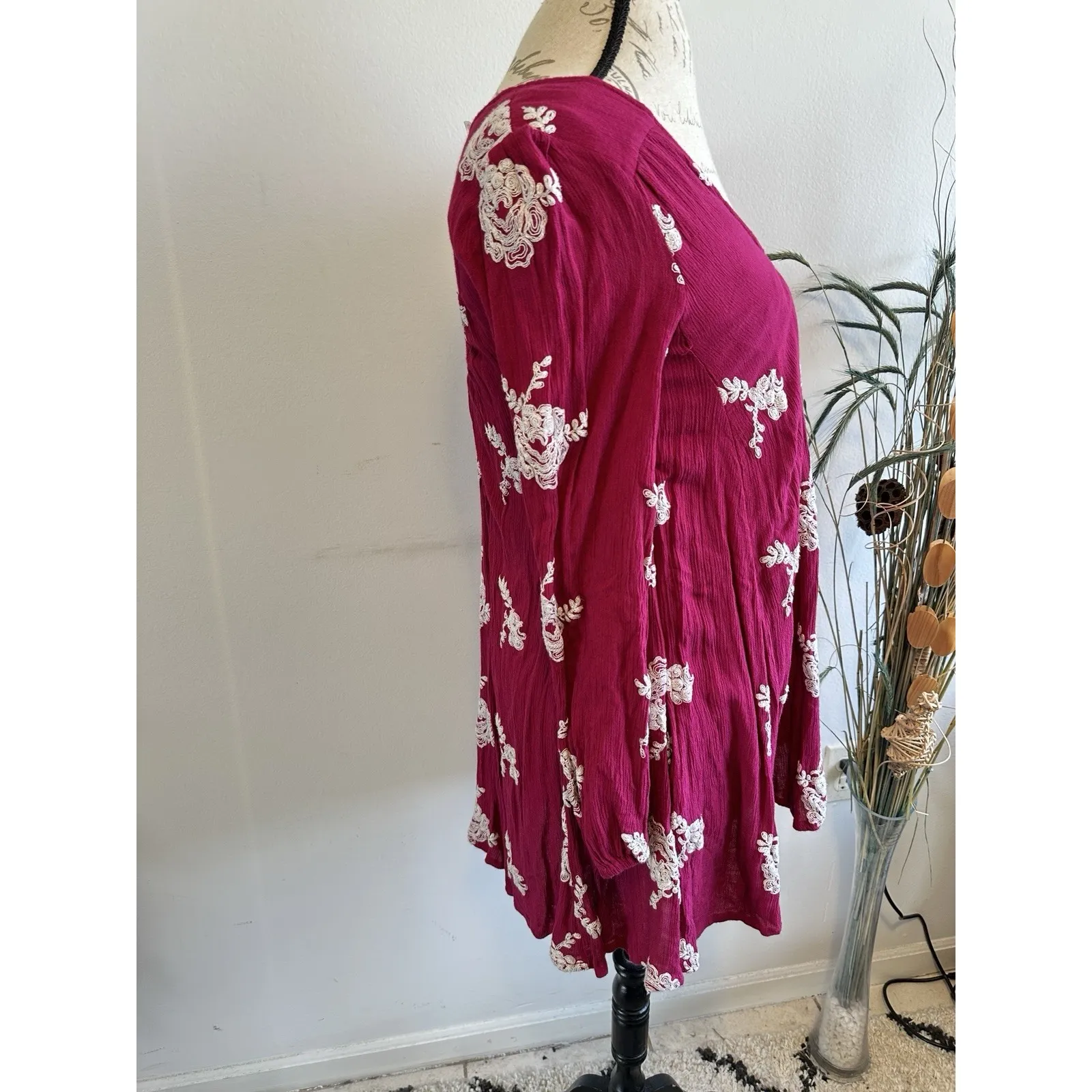 Free‎ People | Austin Emma Embroidered Floral Boho Mini Dress Size XSmall - Image 2