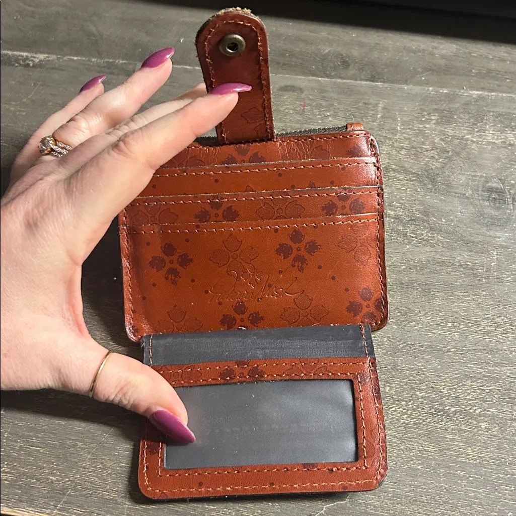 Patricia Nash Leather Cassis ID Card Case Wallet, Tan Signature Print - Image 3