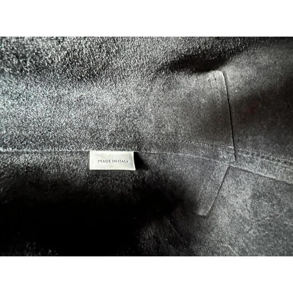 Mansur Gavriel Mini Soft Leather Drawstring Bucket Bag Black - Image 9