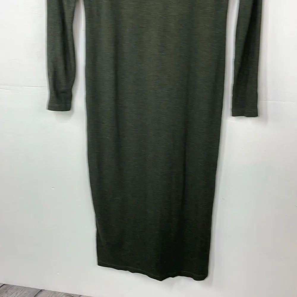 Tkees The Super Rib Turtleneck Maxi Dress long sleeve size Small Green - Image 7