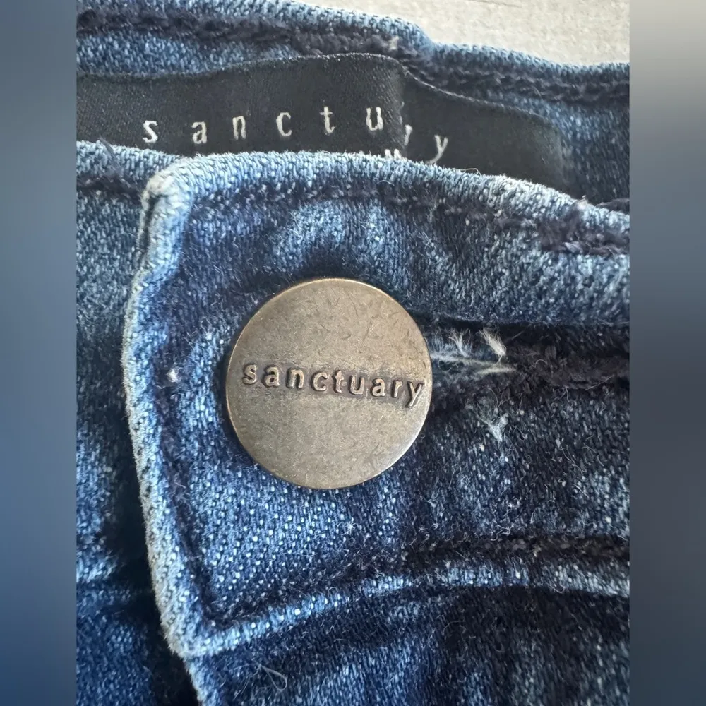 Sanctuary Denim Raw Hem Medium Wash Distressed Cutoff Shorts Size 27 - Image 6