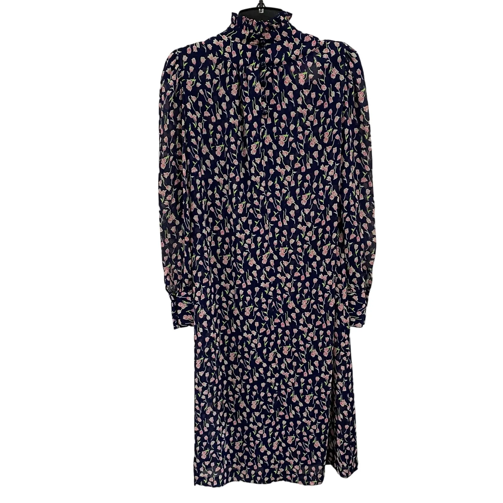 Vintage DVF Editions for Lord & Taylor Sheer Midi Mock Neck Dress - Image 2