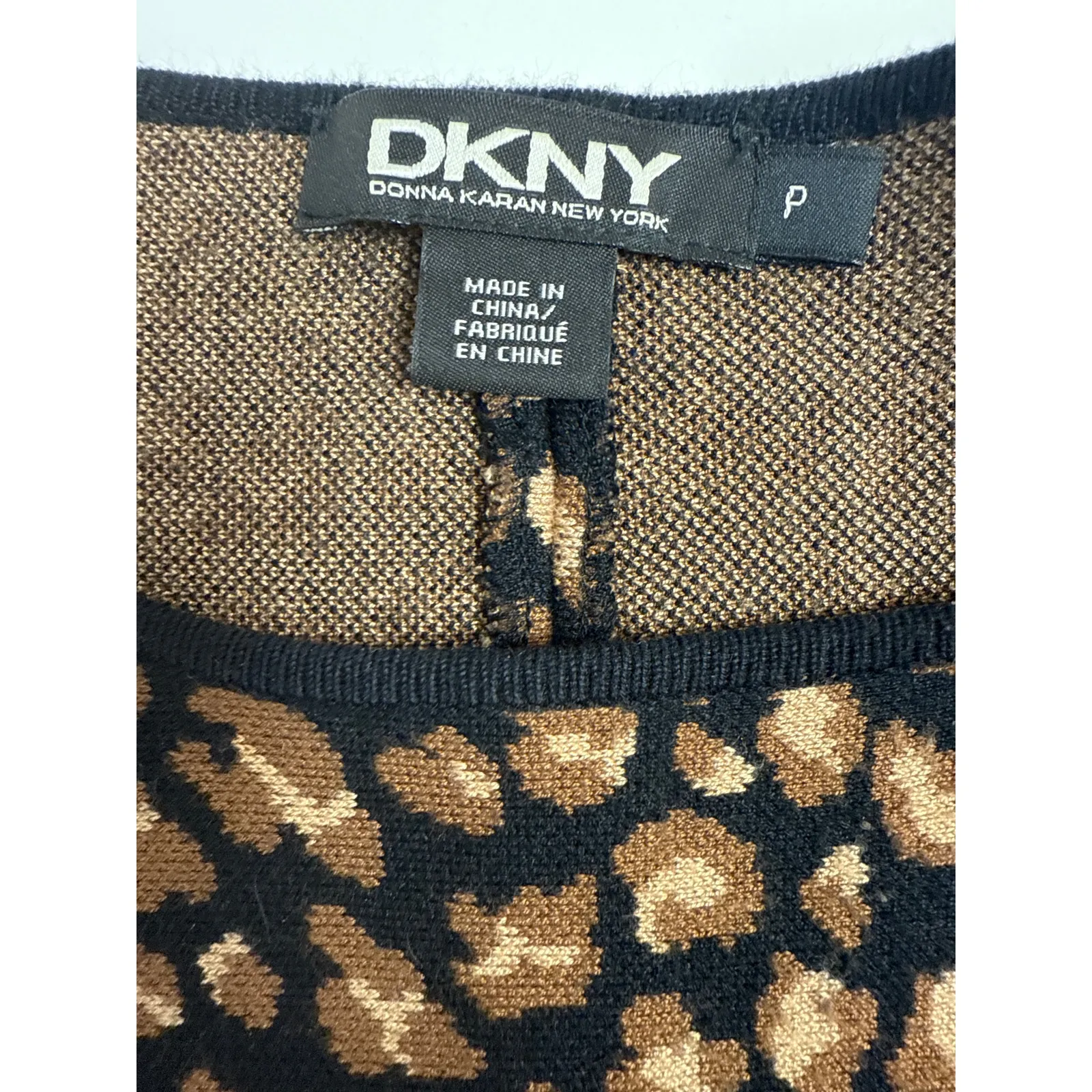 DKNY Knit Leopard Print Fit & Flare Dress Size Small - Image 6