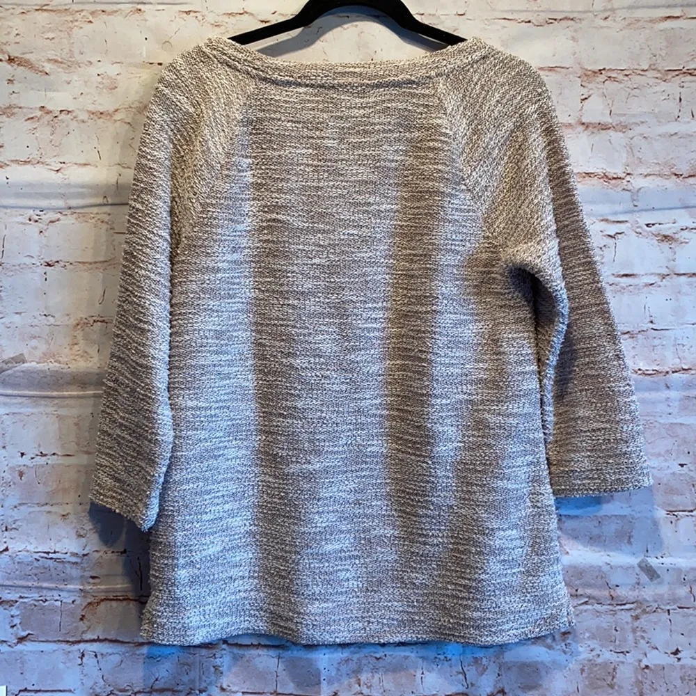 LOFT pullover sweater boucle boatneck 3/4 sleeve - Image 5