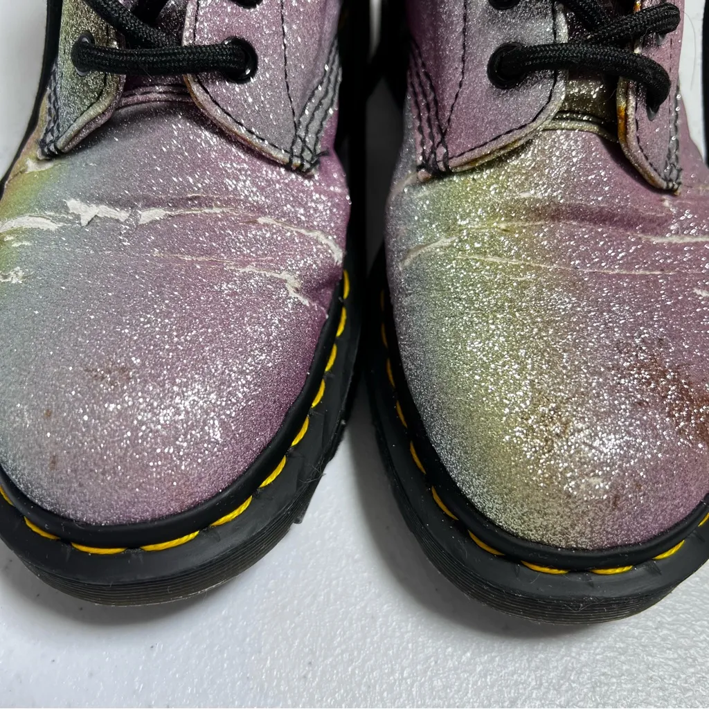 Doc Martens Pascal Rainbow Glitter Combat Boots - Image 3