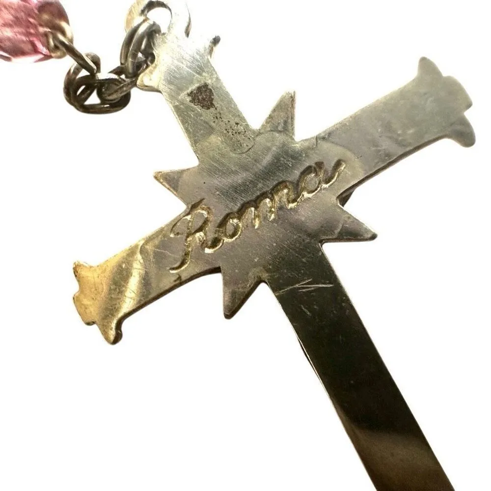 Roma sterling silver purple glass beaded rosary - Image 6