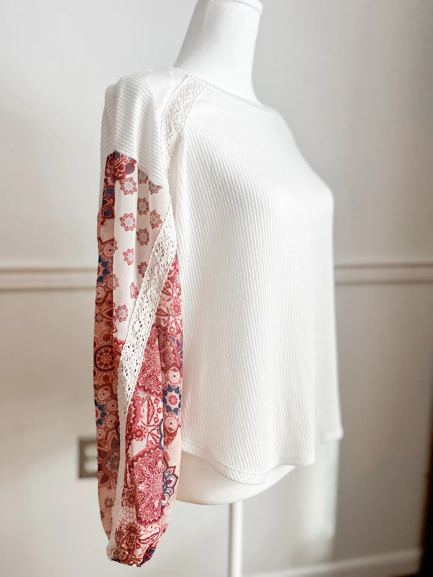 Blue Rain Omelia Contrast Sleeve Top - Image 4