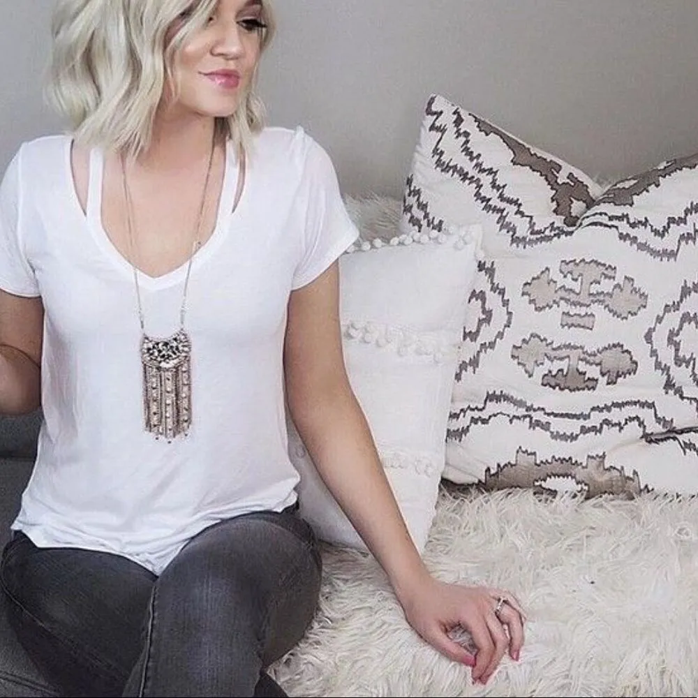 Stella & Dot Analena Pendant Sparkle Fringe Gold Adjustable Statement Necklace - Image 3