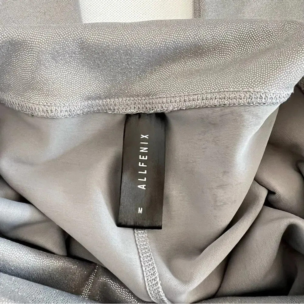 AllFENIX Leggings Size Medium Liquid Silver 7/8 Length Pants Gray - Image 7