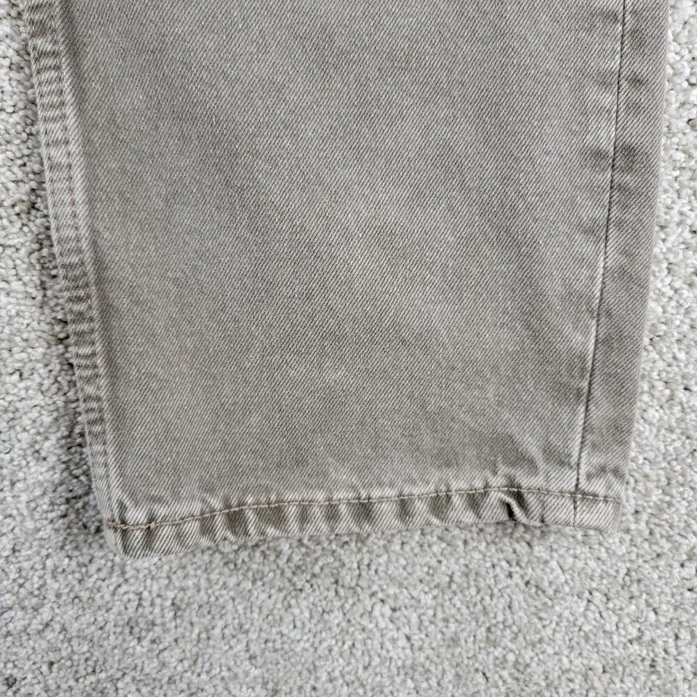 Zara The Straight Cropped Womens Jeans US 4 / EU 36 Khaki Med Wash Mid Rise New - Image 11